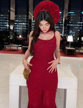 Scarlet Red Chikankari Kurta